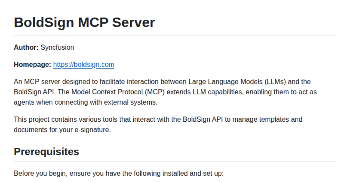 BoldSign MCP Server