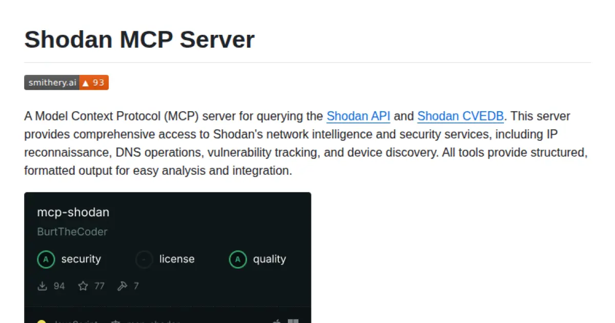Shodan MCP Server