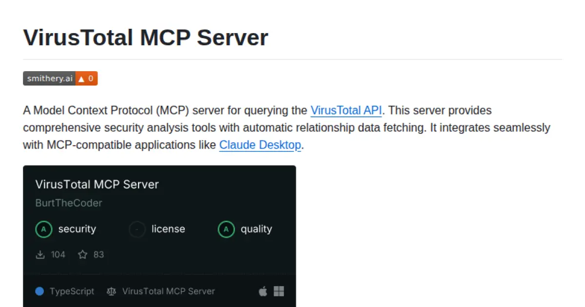 VirusTotal MCP Server