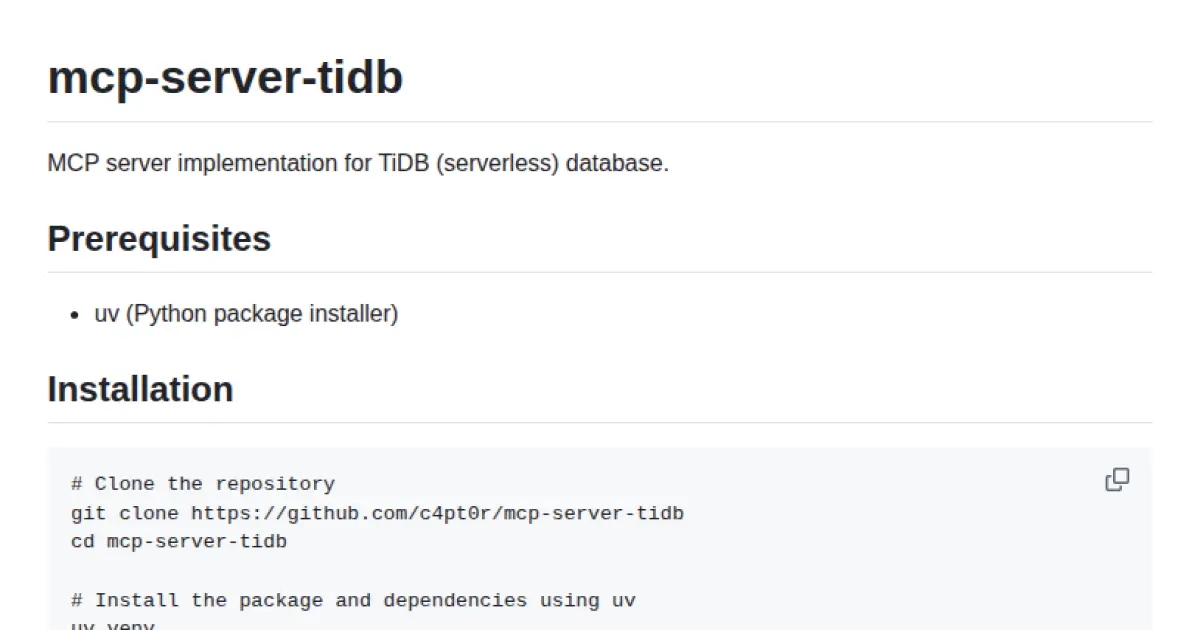 mcp-server-tidb