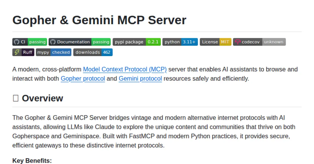 Gopher & Gemini MCP Server
