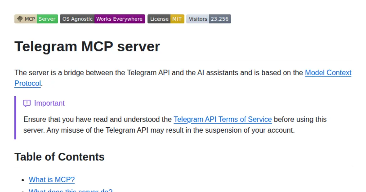 Telegram MCP Server