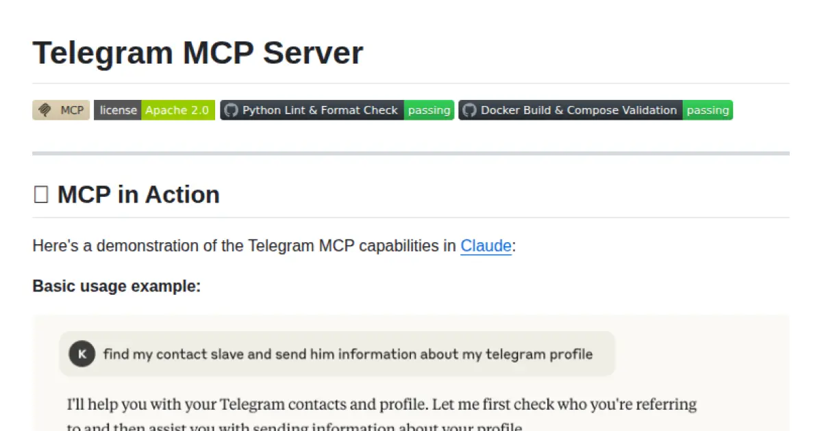 Telegram MCP Server