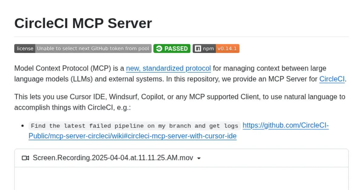 CircleCI MCP Server