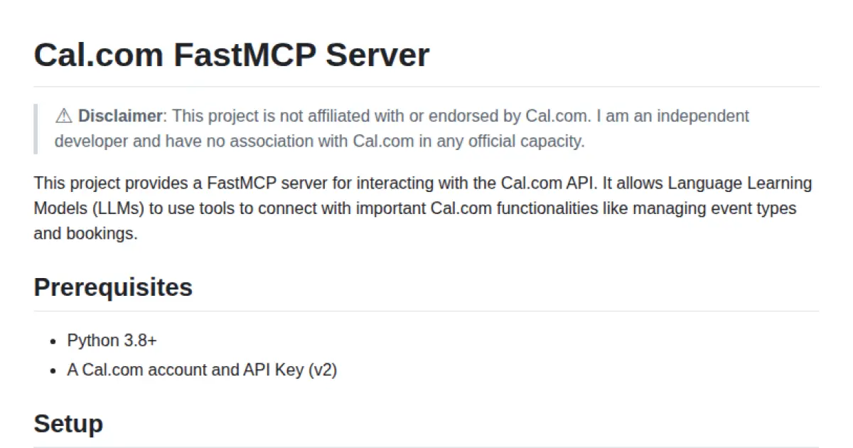 Cal.com FastMCP Server