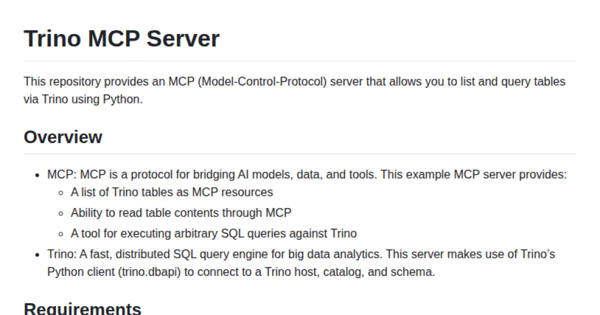 Trino MCP Server
