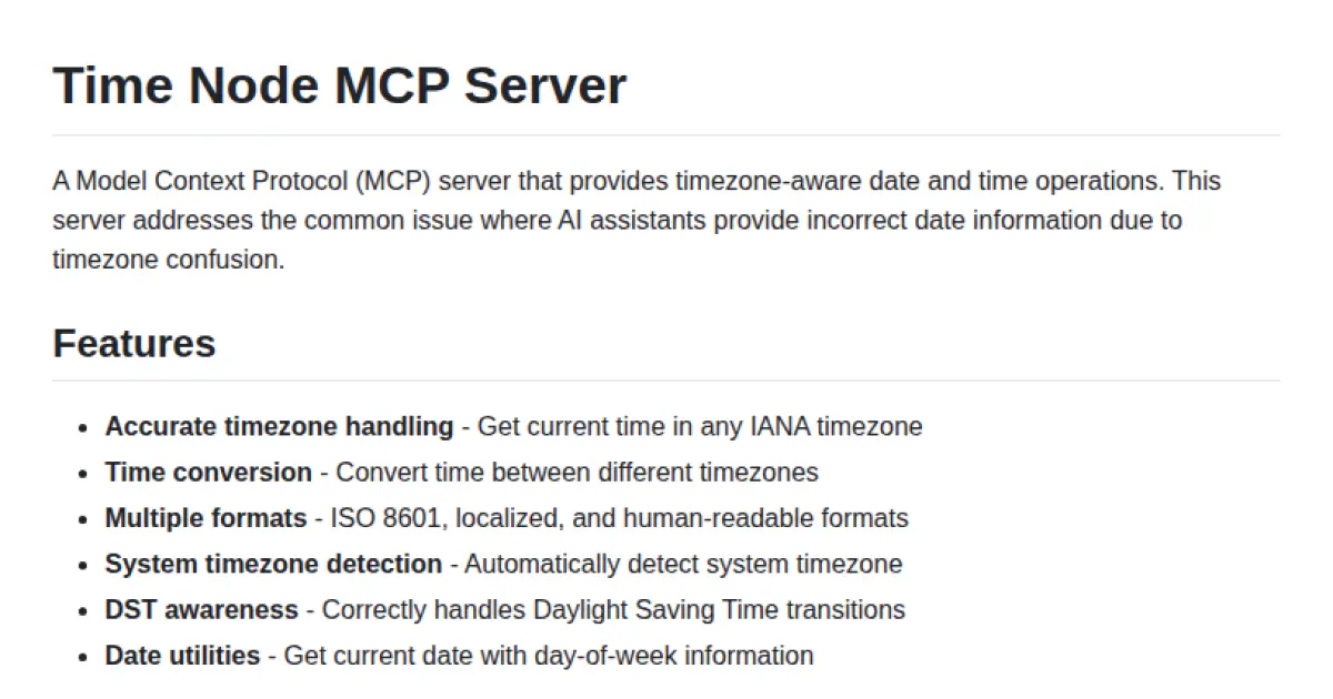 Time Node MCP Server