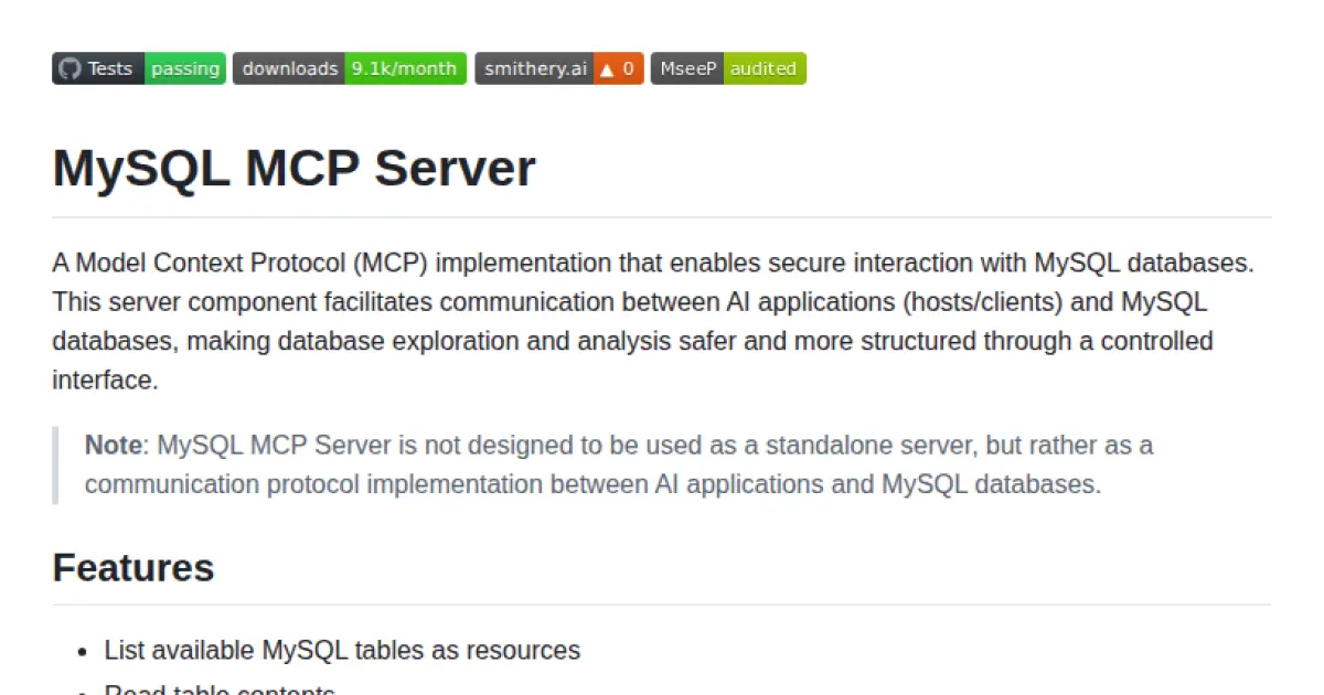 MySQL MCP Server