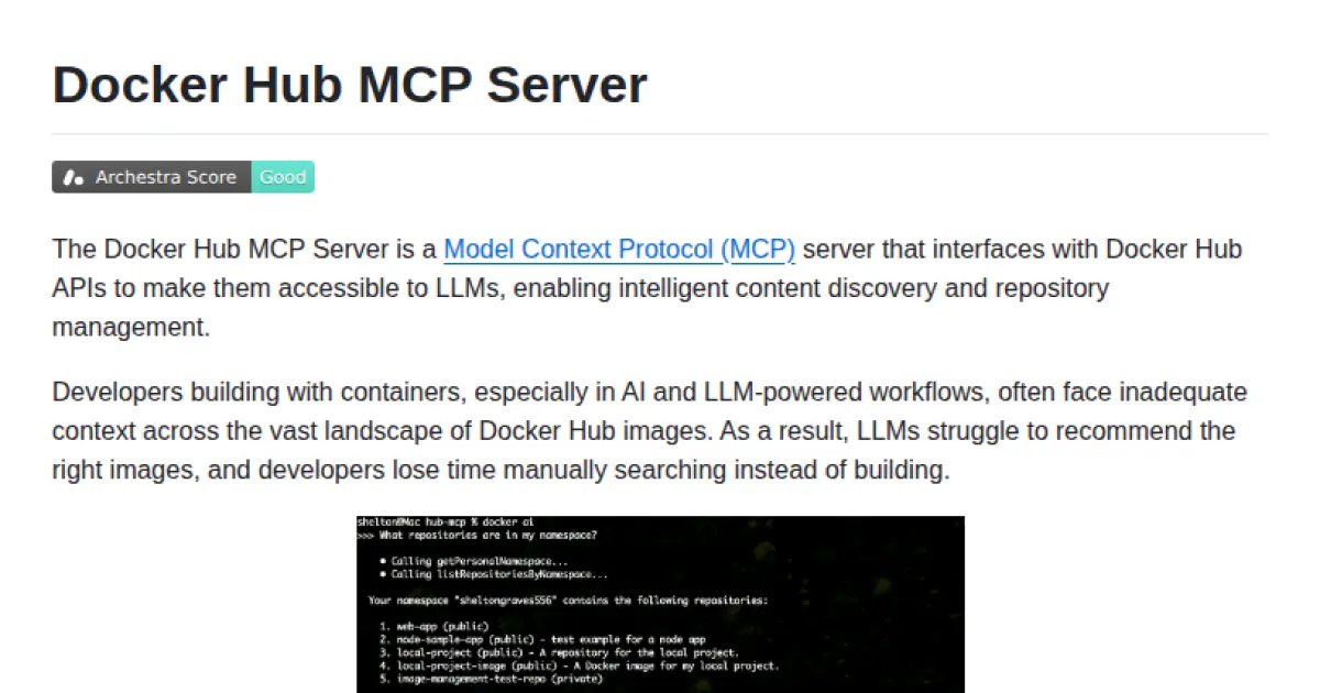 Docker Hub MCP Server