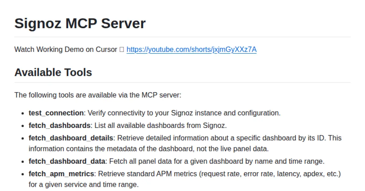 Signoz MCP Server