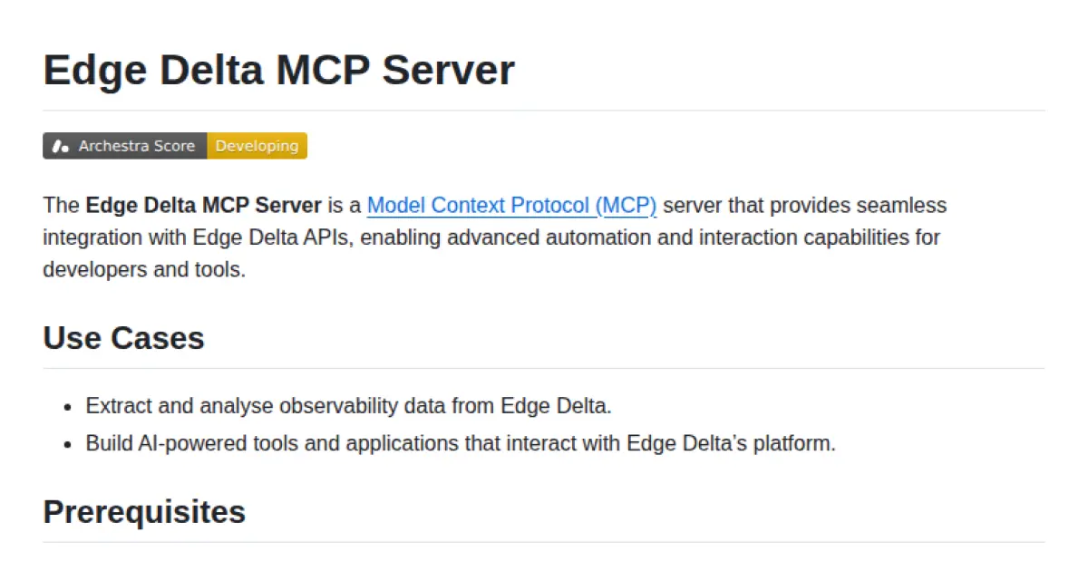 Edge Delta MCP Server