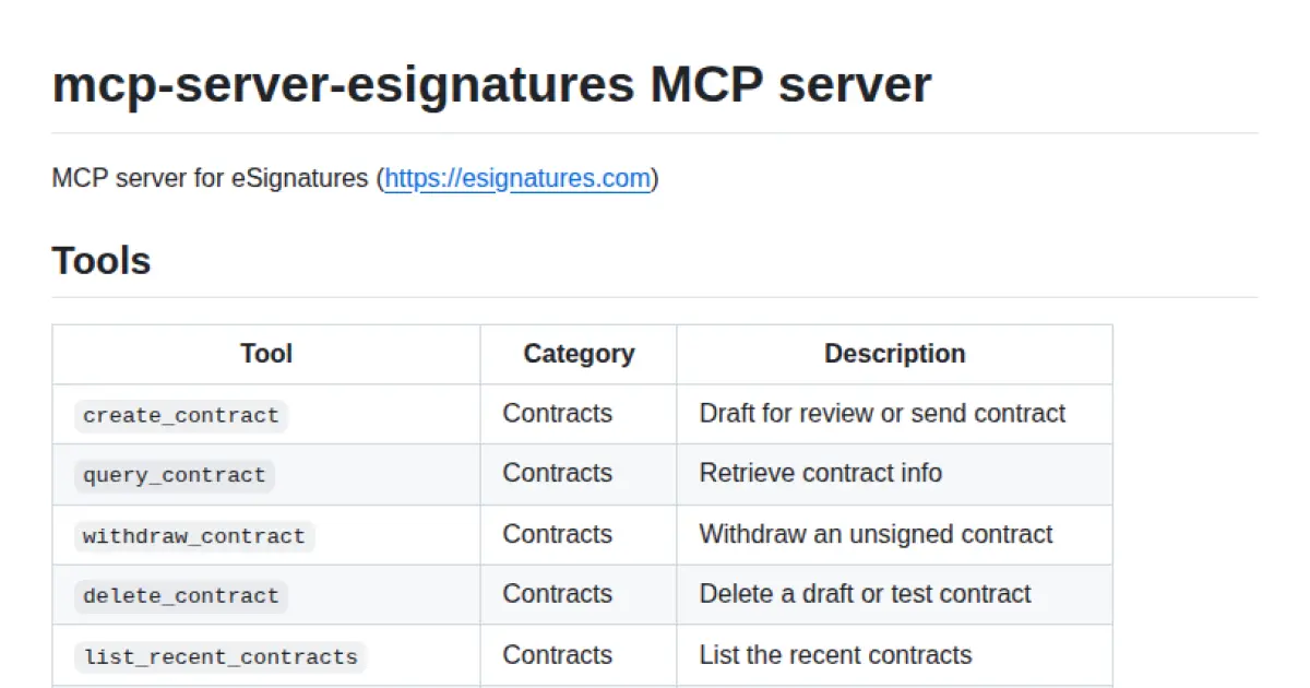 mcp-server-esignatures