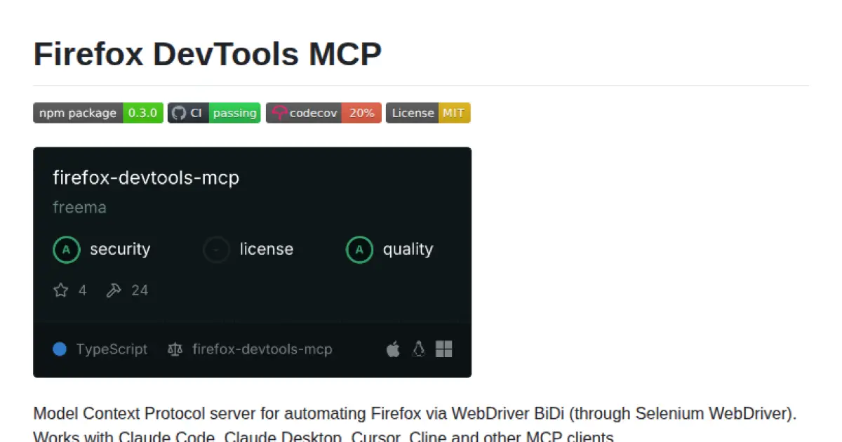 Firefox DevTools MCP