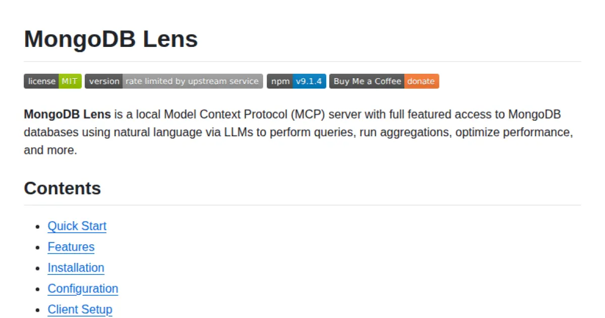 MongoDB Lens