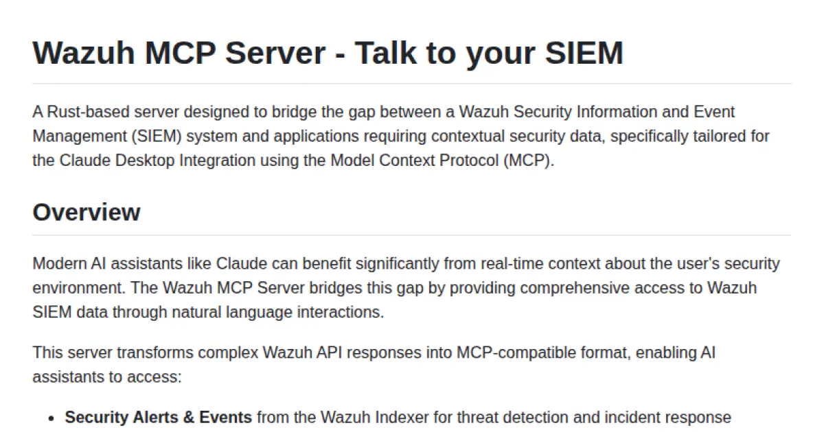 Wazuh MCP Server