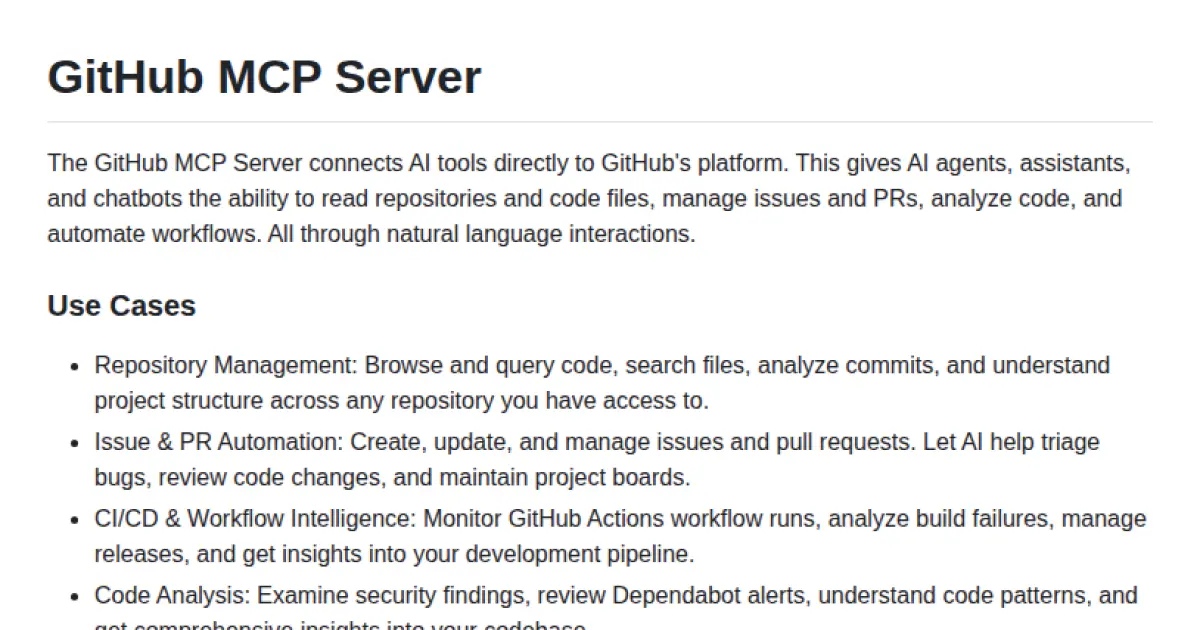GitHub MCP Server