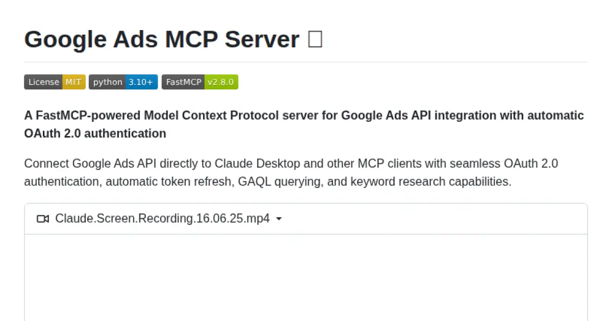 Google Ads MCP Server