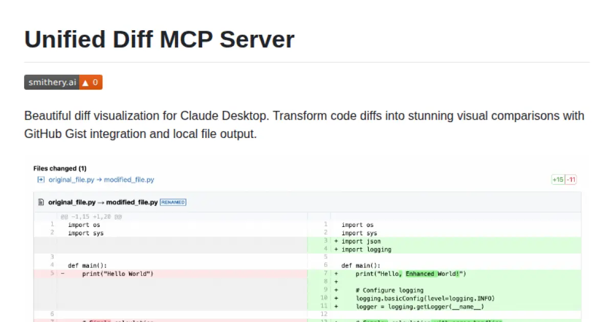 Unified Diff MCP Server