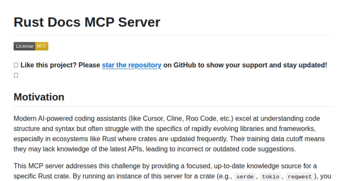 Rust Docs MCP Server