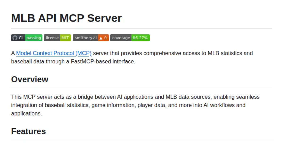 MLB API MCP Server
