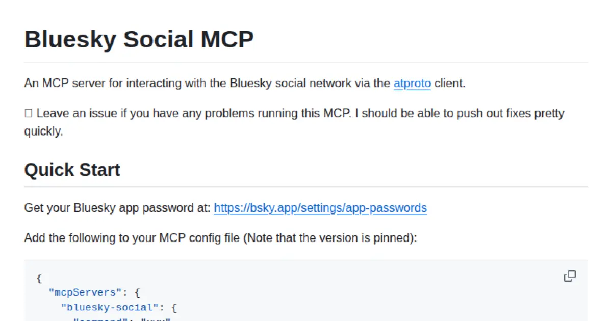 Bluesky Social MCP