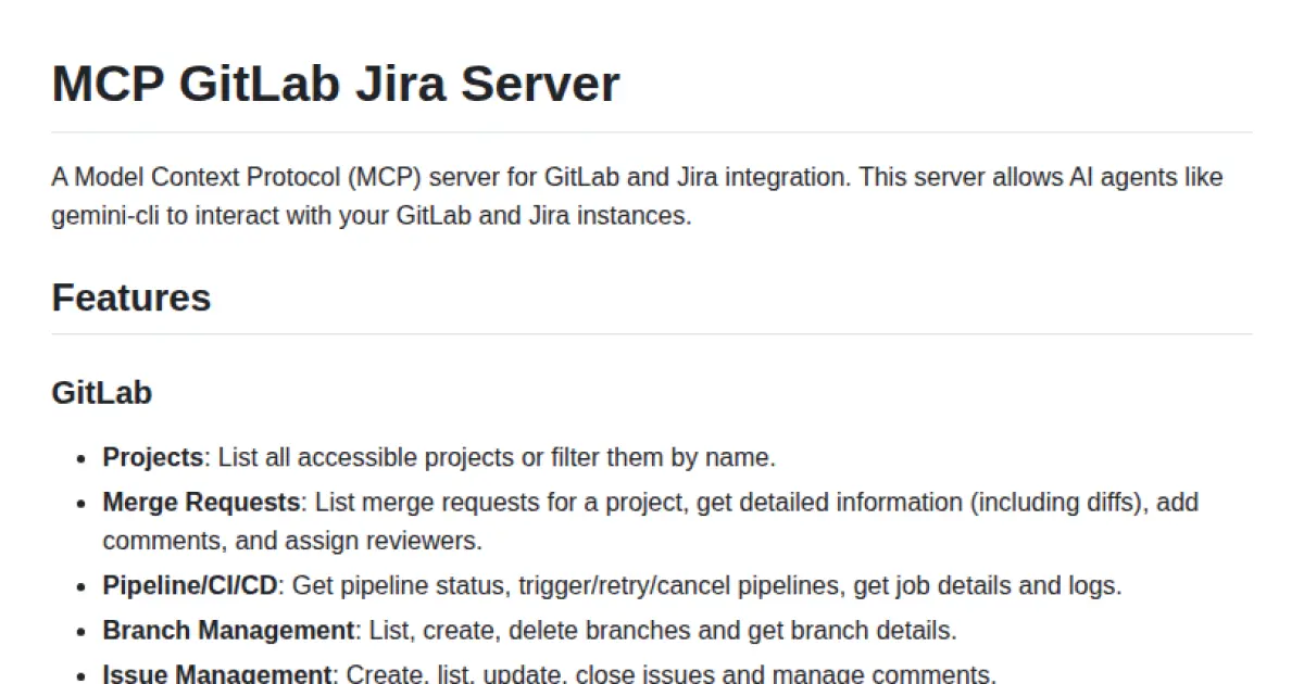 MCP GitLab Jira Server
