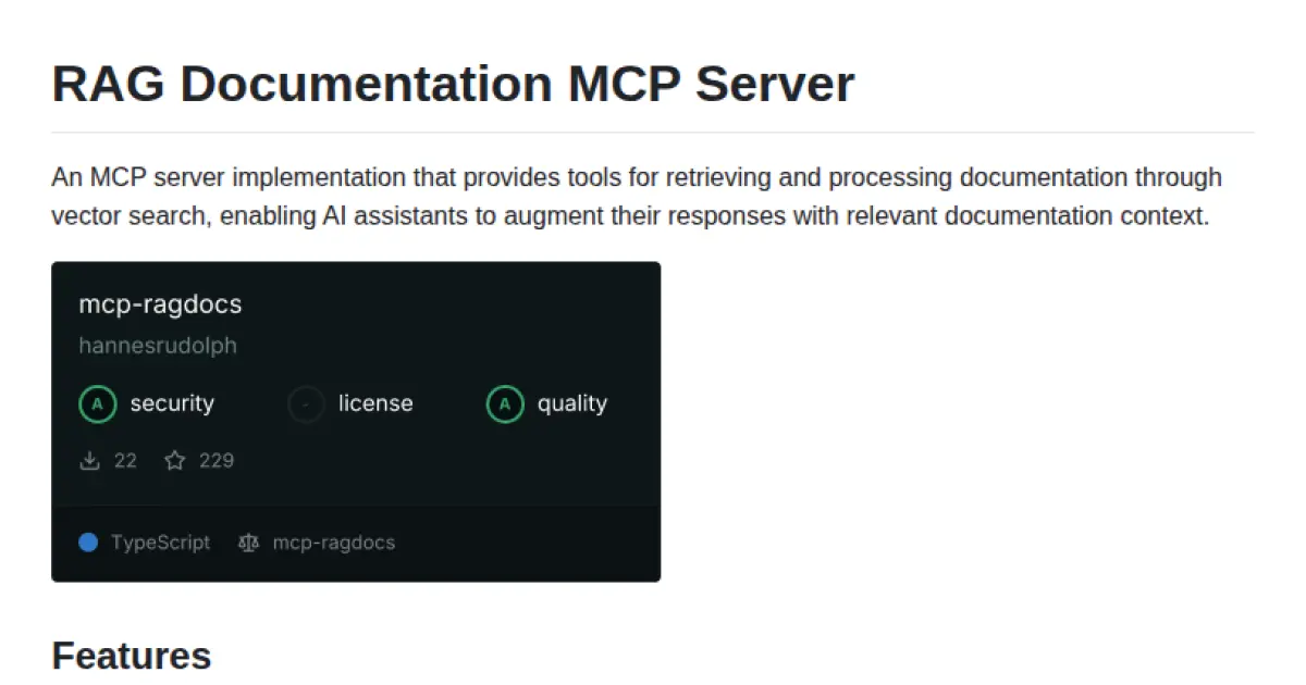 RAG Documentation MCP Server