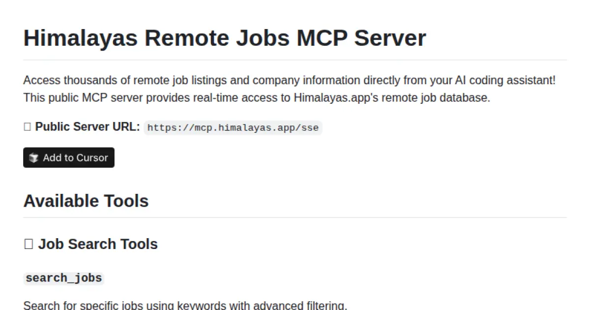 Himalayas Remote Jobs MCP Server