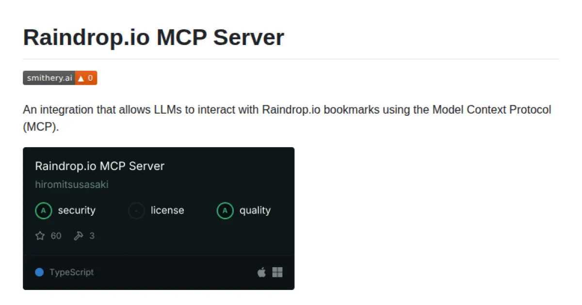 Raindrop.io MCP Server
