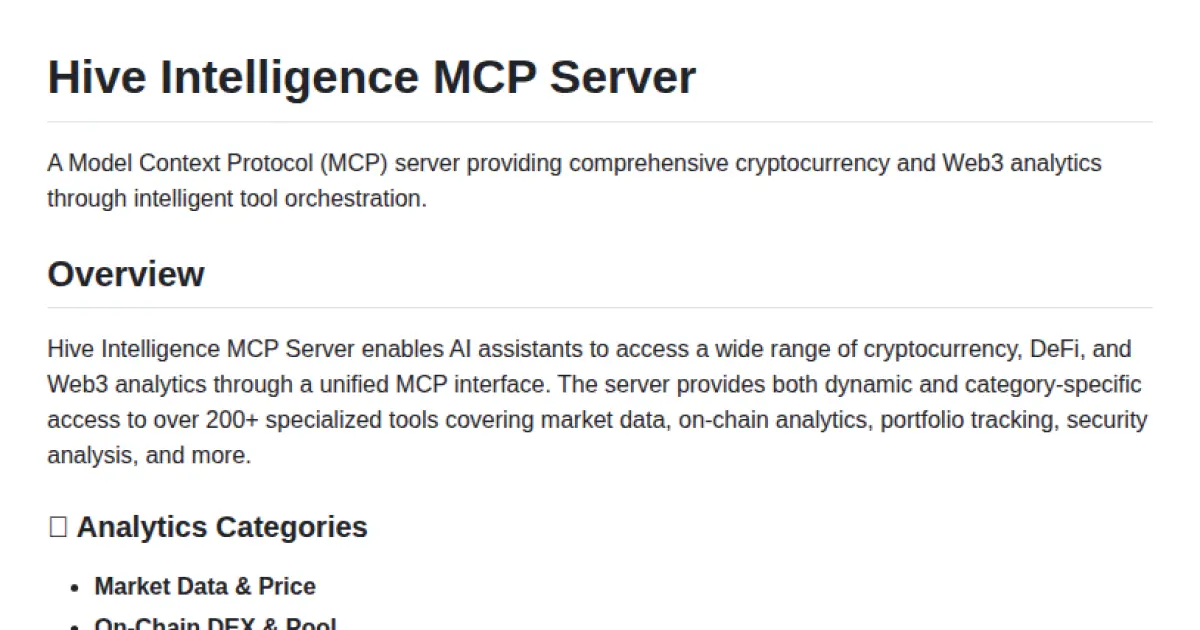 Hive Intelligence MCP Server