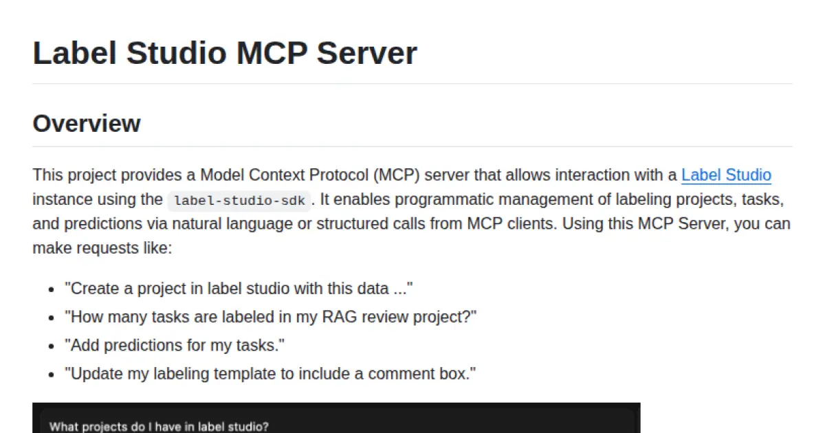 Label Studio MCP Server