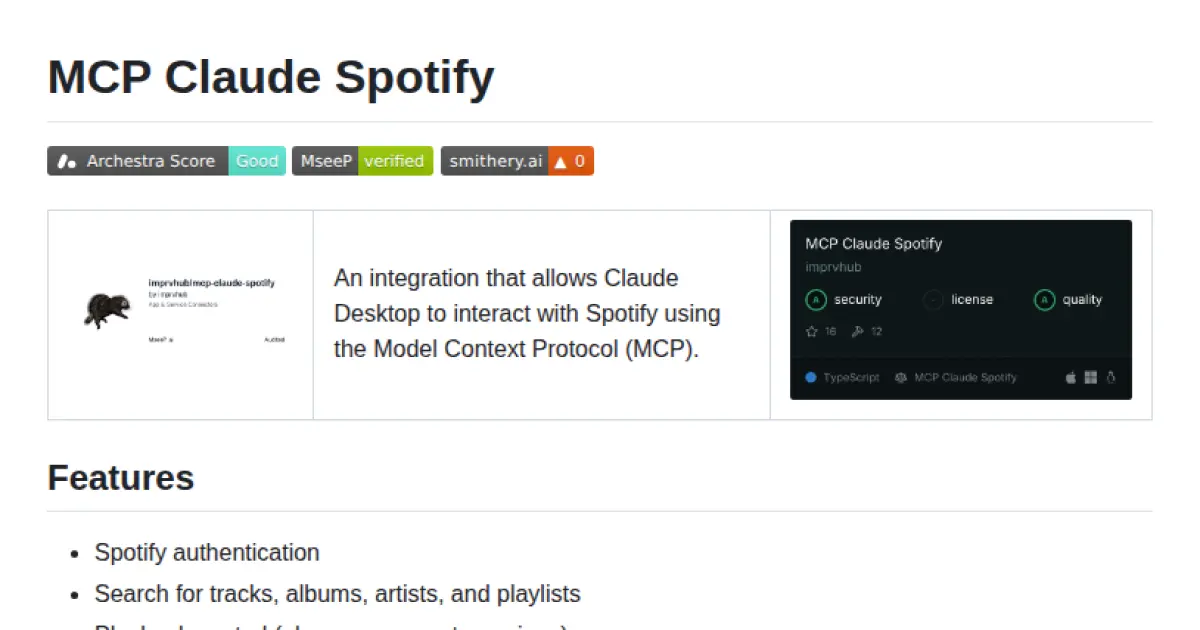 MCP Claude Spotify