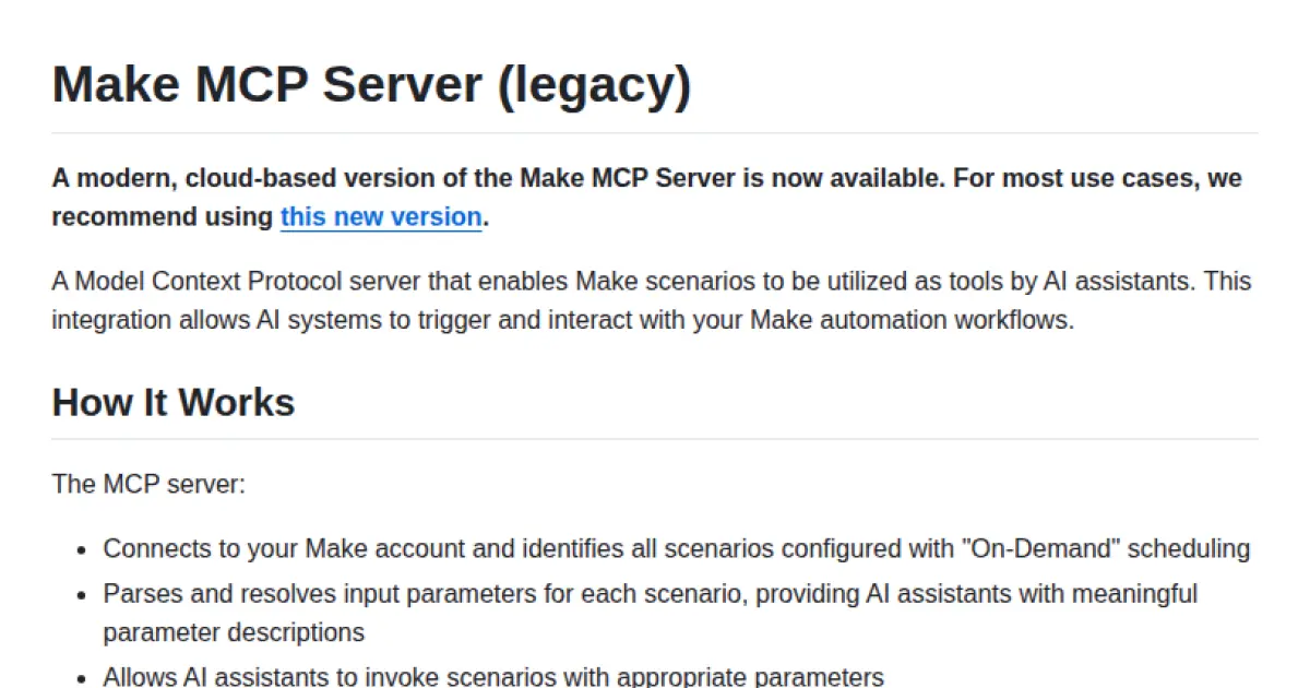 Make MCP Server (legacy)