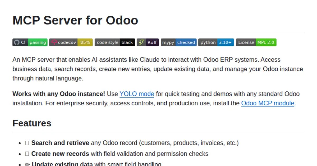 MCP Server for Odoo