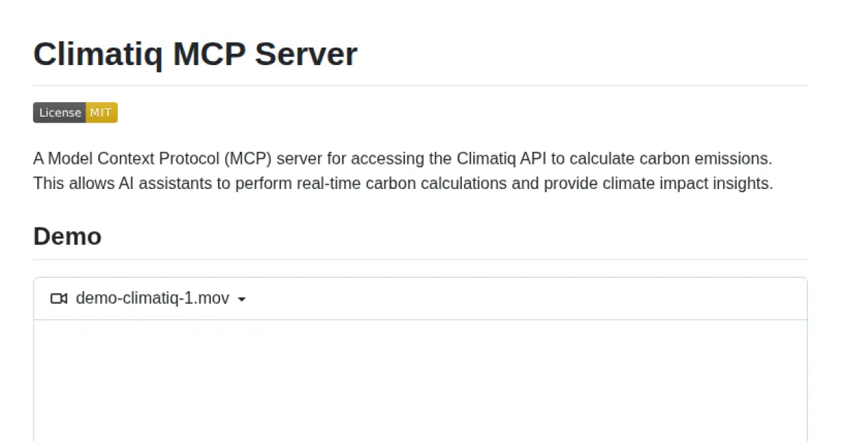 Climatiq MCP Server