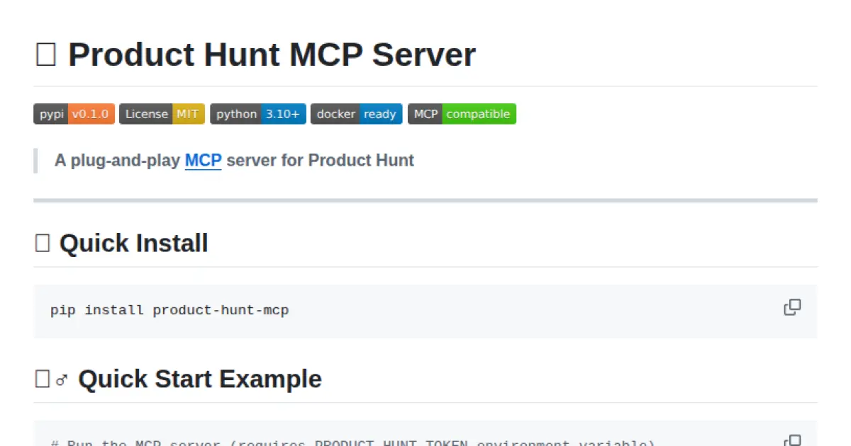 Product Hunt MCP Server