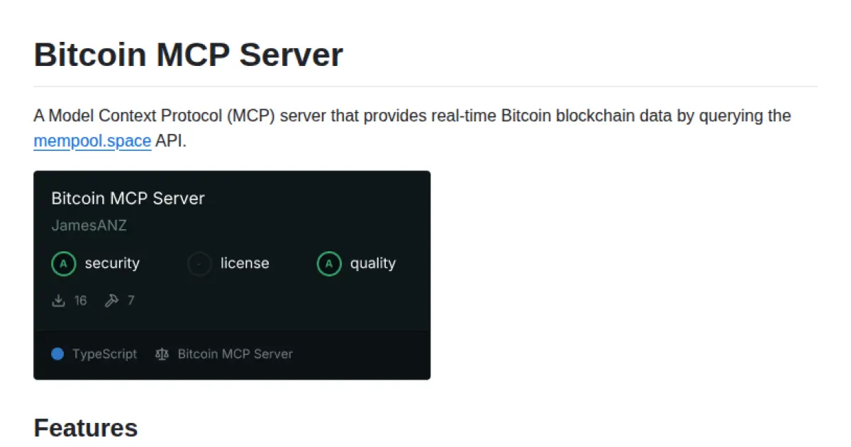 Bitcoin MCP Server