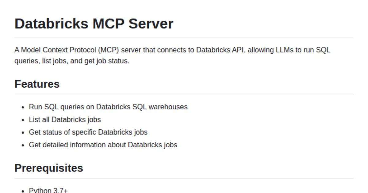 Databricks MCP Server