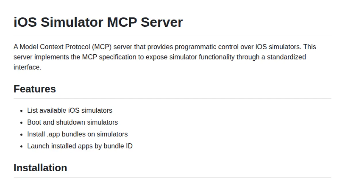 iOS Simulator MCP Server