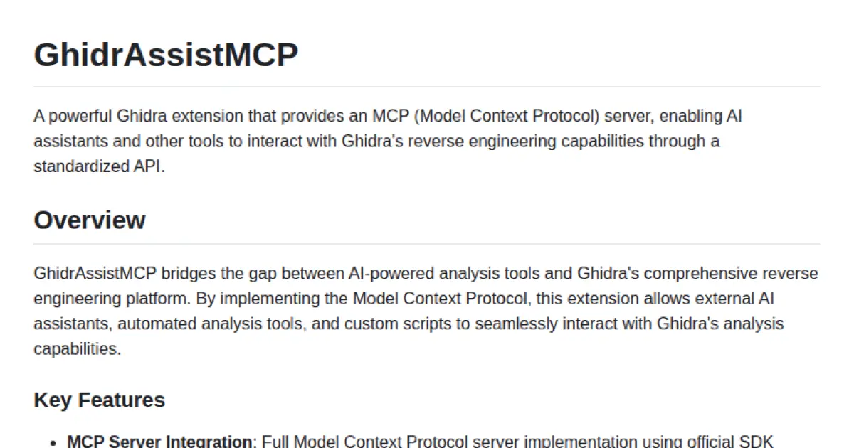 GhidrAssistMCP