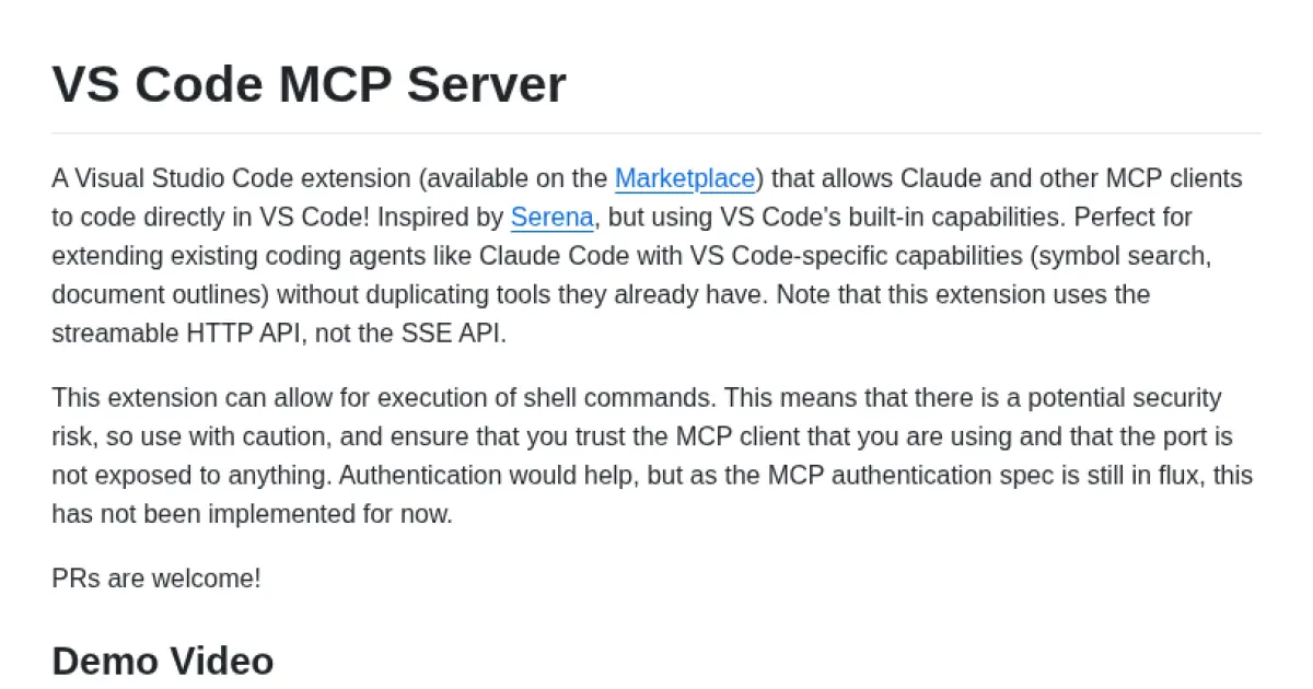 VS Code MCP Server