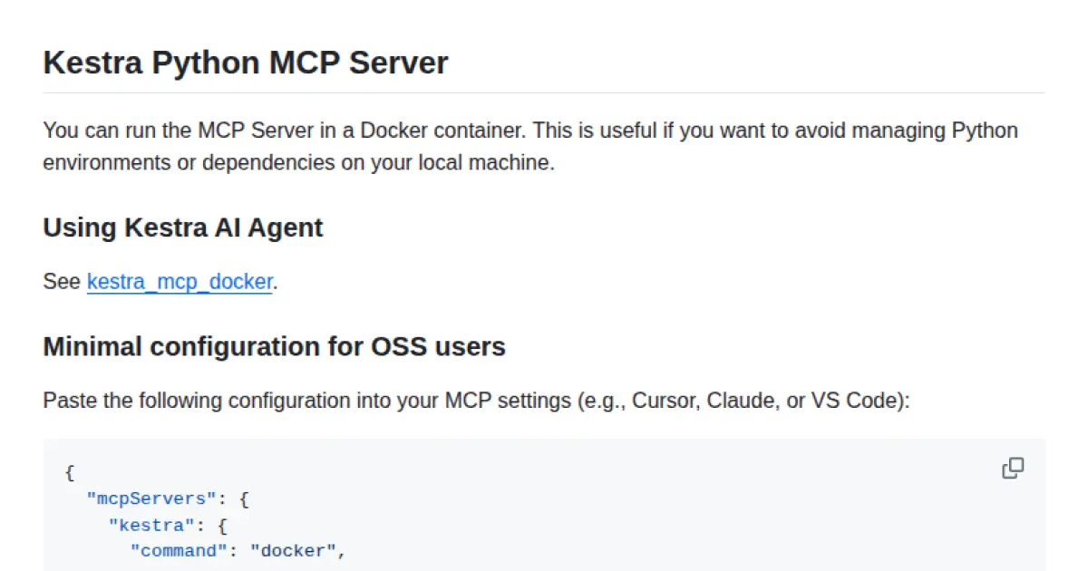 Kestra Python MCP Server
