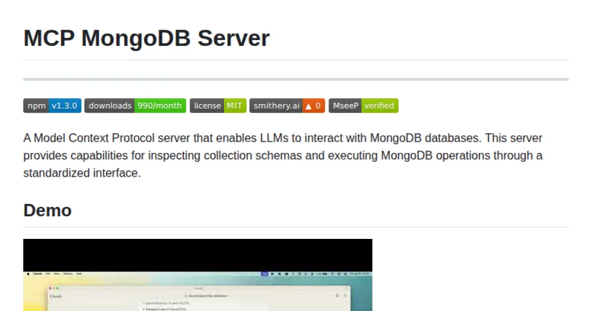MCP MongoDB Server
