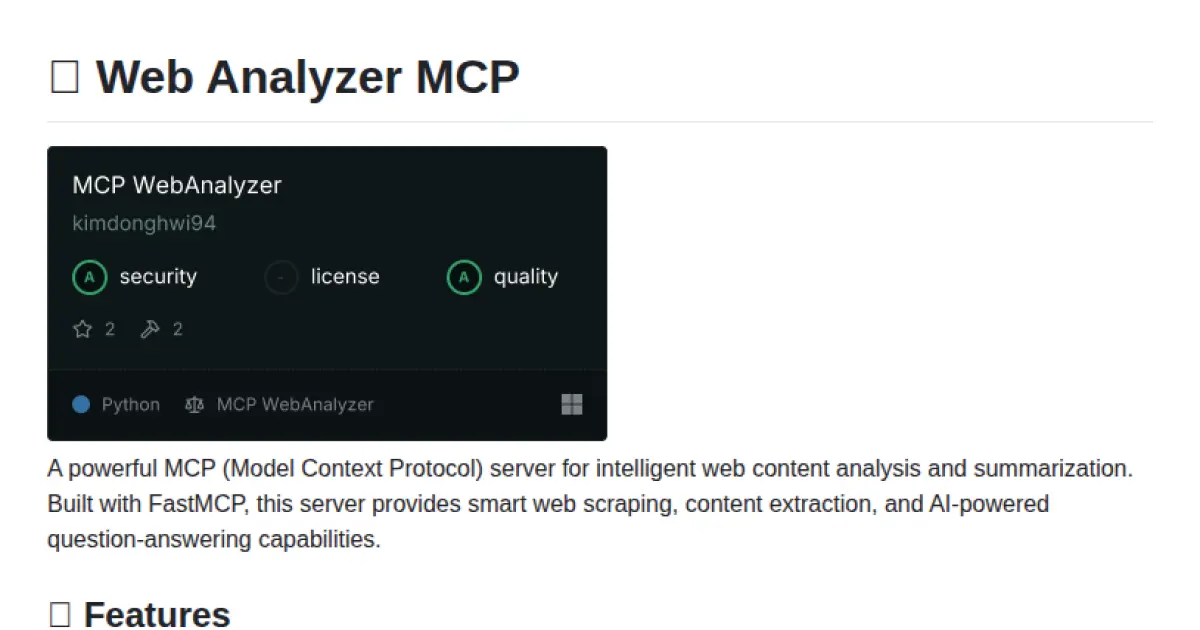 Web Analyzer MCP