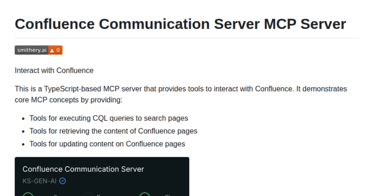 Confluence Communication Server MCP Server