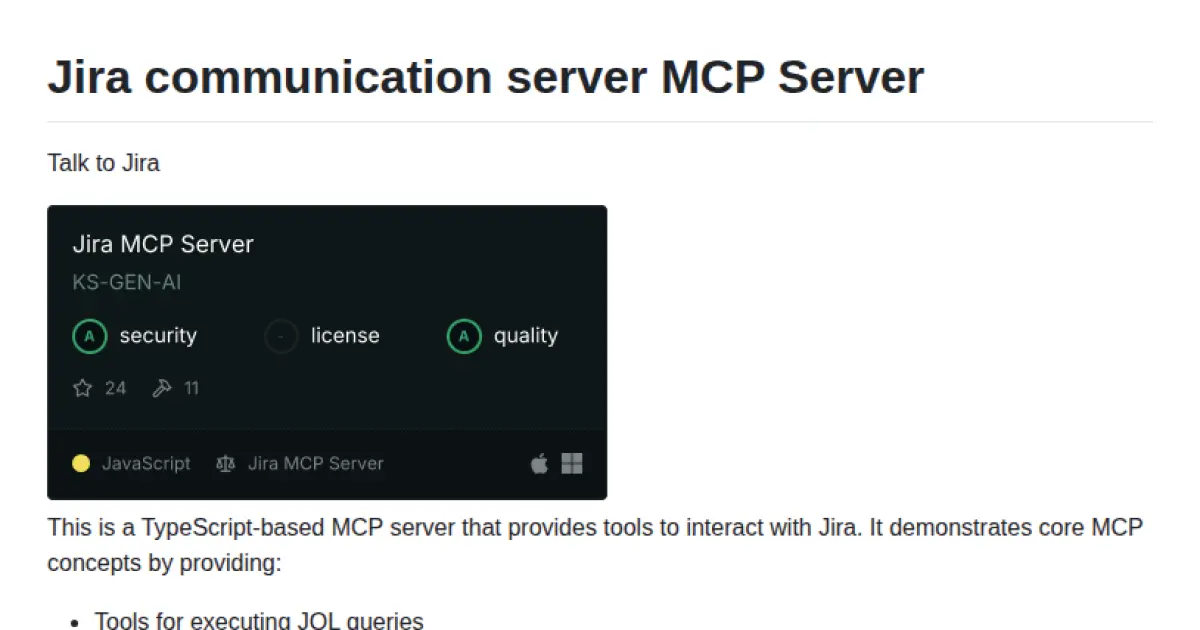 Jira Communication Server MCP Server