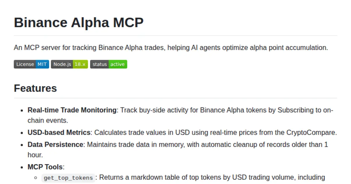 Binance Alpha MCP