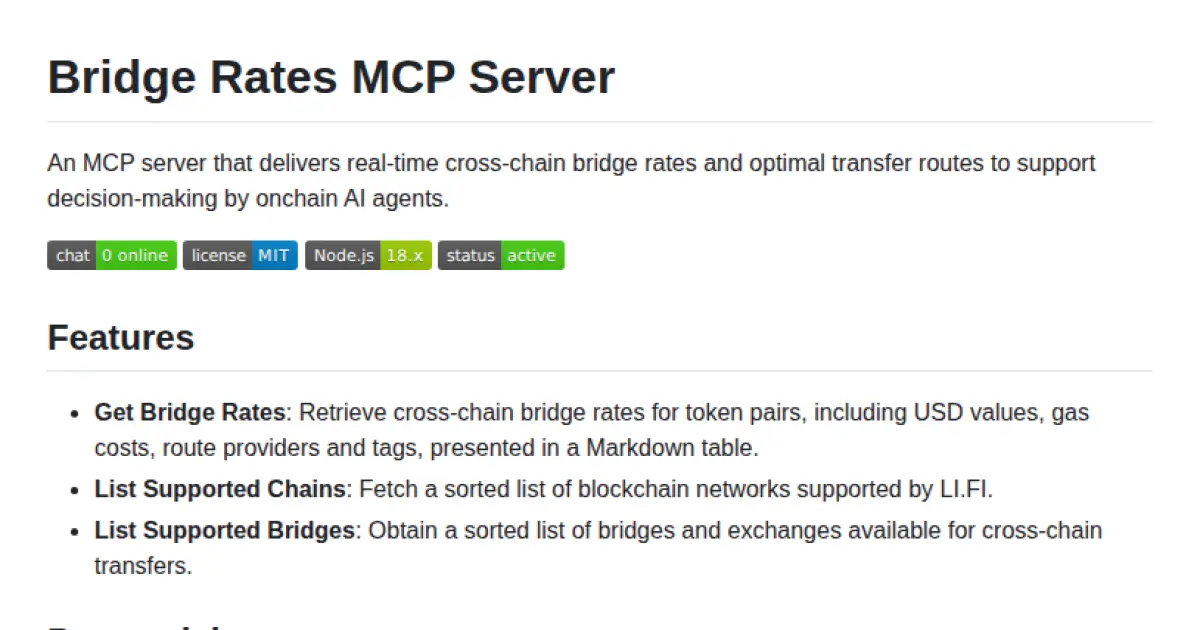 Bridge Rates MCP Server
