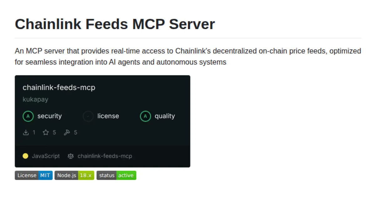 Chainlink Feeds MCP Server