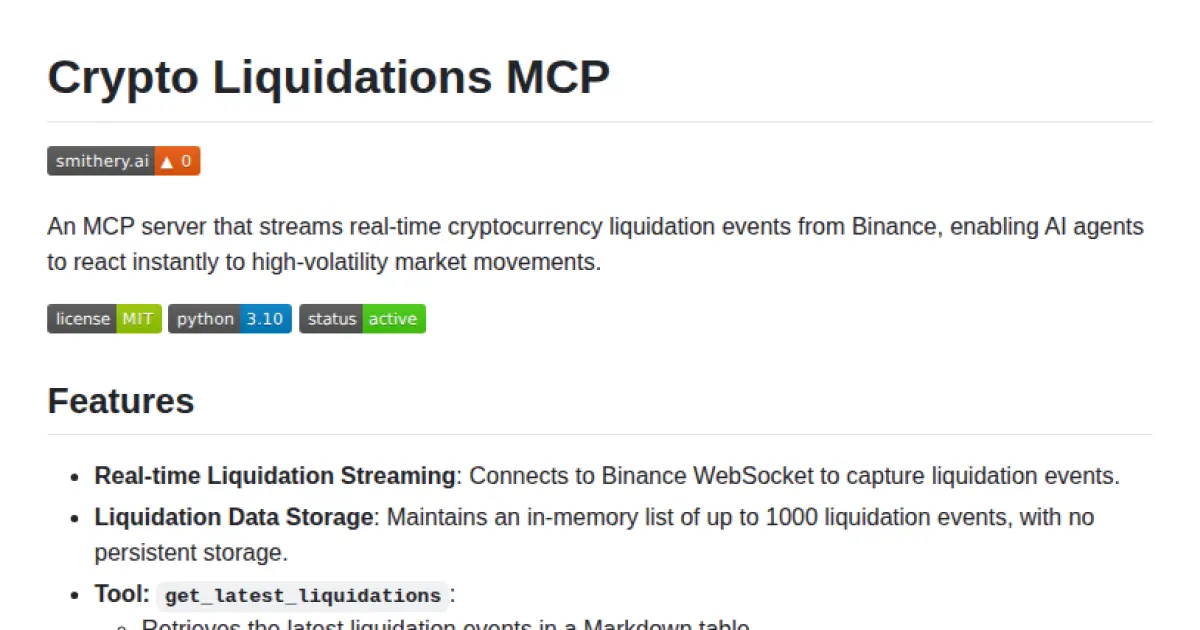 Crypto Liquidations MCP
